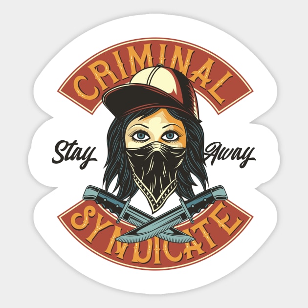 Criminal Syndicate Sticker by CyberpunkTees